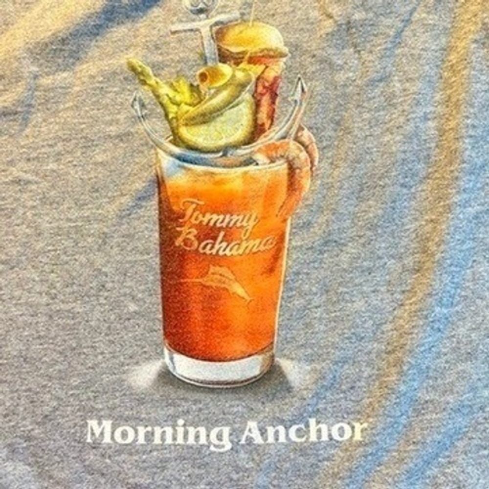 Tommy Bahama Bloody Mary Tee Sz L Mens Morning Anchor Gray Coastal Beach - Picture 3 of 8